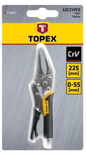 TOPEX PATENTFOGÓ hosszúpofájú, 225MM, műanyag markolat 32D857