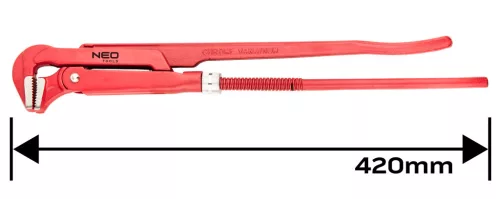 NEO TOOLS Csőfogó 90fok, 1,5", CV, 420mm 25 év garanciával 02-424