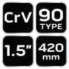 NEO TOOLS Csőfogó 90fok, 1,5", CV, 420mm 25 év garanciával 02-424