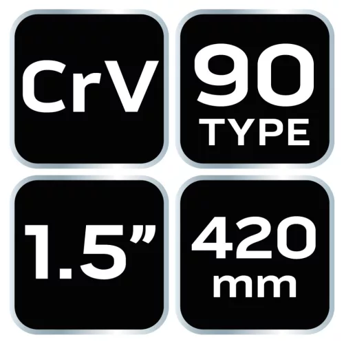 NEO TOOLS Csőfogó 90fok, 1,5", CV, 420mm 25 év garanciával 02-424