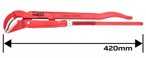 NEO TOOLS Csőfogó 45fok, 1,5", CrV, Line, 420mm 25 év garanciával 02-427