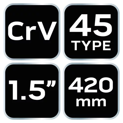 NEO TOOLS Csőfogó 45fok, 1,5", CrV, Line, 420mm 25 év garanciával 02-427