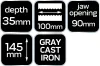 NEO TOOLS Gépsatu, 2 irányban állítható 100mm 35-035