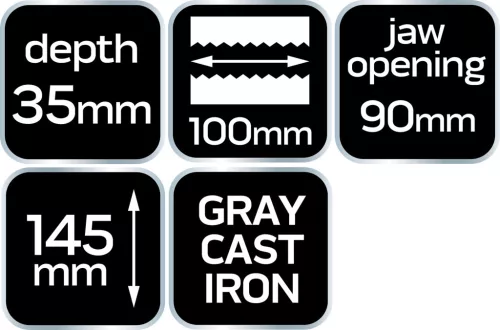 NEO TOOLS Gépsatu, 2 irányban állítható 100mm 35-035