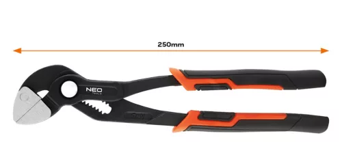 NEO TOOLS Vízpumpafogó, párhuzamos pofákkal szerelvényezéshez, 250mm 02-441