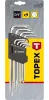 TOPEX Torxkulcs (ötágú) készlet TS10-50 9db, HOSSZÚ LYUKAS 35D951
