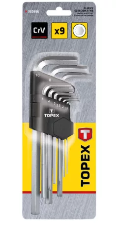 TOPEX Imbuszkulcs készlet 9db, HOSSZÚ 1.5-10MM 35D956