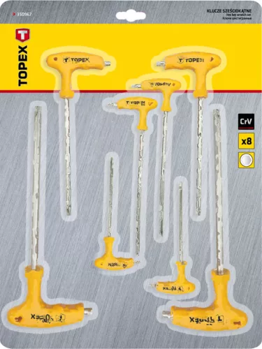 TOPEX Imbuszkulcs készlet 8db, T NYELŰ 35D967