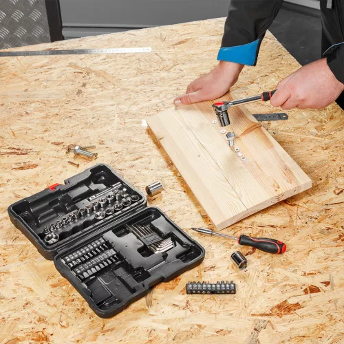 Top Tools Dugókulcskészlet + bitkészlet 3/8", 63db 38D515