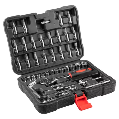 Top Tools Dugókulcskészlet + bitkészlet 1/4", 49db 38D570