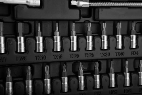 TOPEX Dugókulcskészlet + bitkészlet 1/4" 46db 38D640