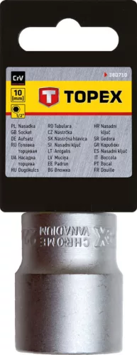 TOPEX Dugókulcs 10mm, 1/2", hatlapú 38D710