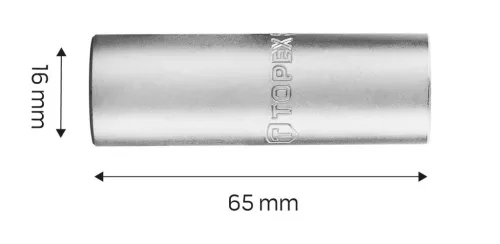 TOPEX Gyújtógyertyakulcs 16MM 1/2" 38D764