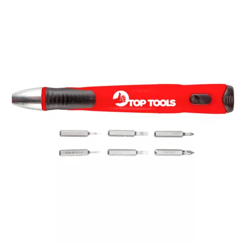 Top Tools Bitfejes Műszerész, Precíziós Csavarhúzó készlet 7az1-ben 39D197