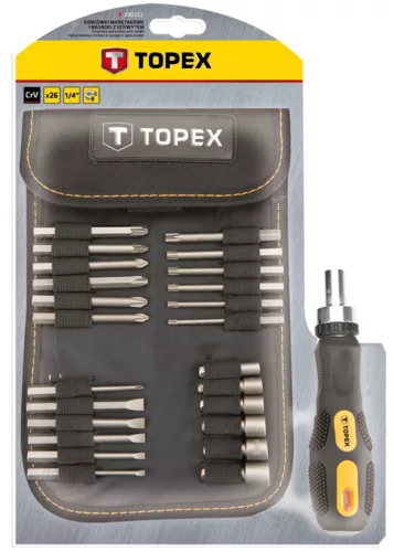 TOPEX Csavarhúzó bitkészlet 26db 39D352