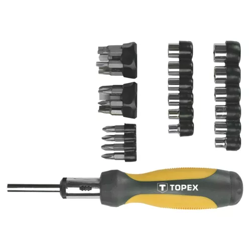 TOPEX Bitfejes Csavarhúzó készlet 34db, RACSNIS 39D356