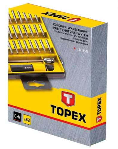 TOPEX Csavarhúzó bitkészlet 31db, PICI 39D555