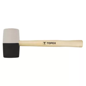   TOPEX Gumikalapács 63mm 680g, fekete-fehér, fa nyél 02A355