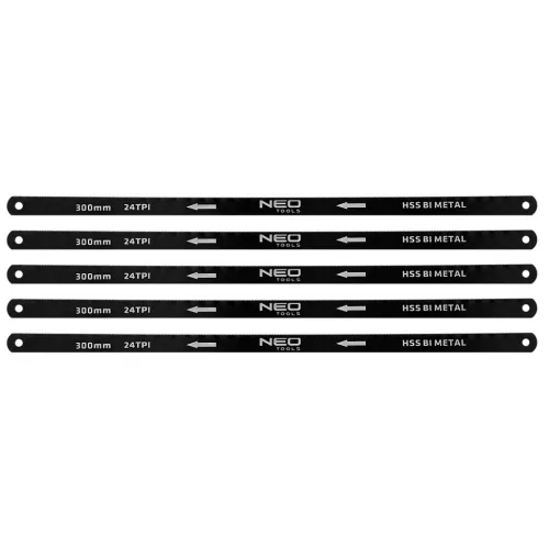 NEO TOOLS FÉMFŰRÉSZLAP készlet 300x12, 5mm, 5db, HSS Bimetal 43-355
