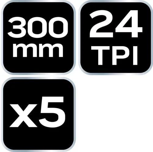 NEO TOOLS FÉMFŰRÉSZLAP készlet 300x12, 5mm, 5db, HSS Bimetal 43-355