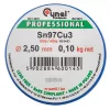 CYNEL Forrasztóón, 97% Sn, 3%Cu: 2,5mm drót, 100g, rézforrasztáshoz 44E742