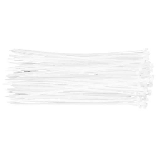 TOPEX KÁBELKÖTEGELŐ, gyorskötöző, 2,5mm x 200mm, fehér, 100db 44E971