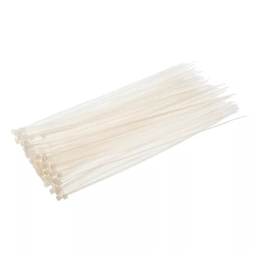 TOPEX KÁBELKÖTEGELŐ, gyorskötöző, 2,5mm x 100mm, fehér, 100db 44E975