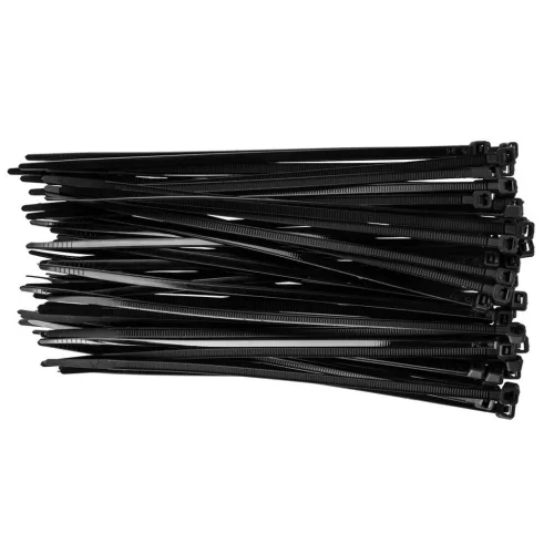 TOPEX KÁBELKÖTEGELŐ, gyorskötöző, 4,8mm x 200mm, fekete, 75db 44E978
