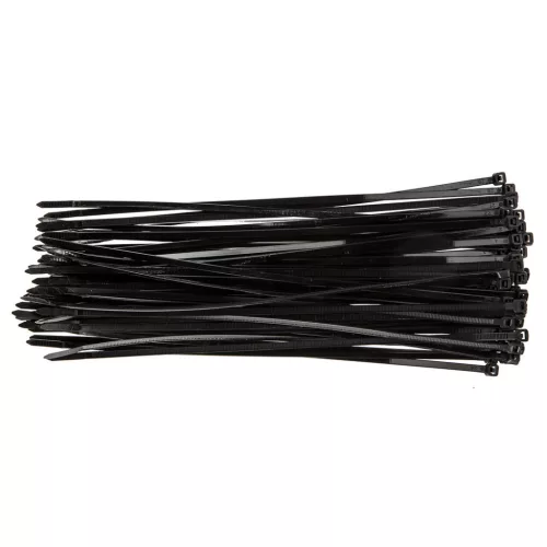 TOPEX KÁBELKÖTEGELŐ, gyorskötöző, 4,8mm x 300mm, fekete, 75db 44E980