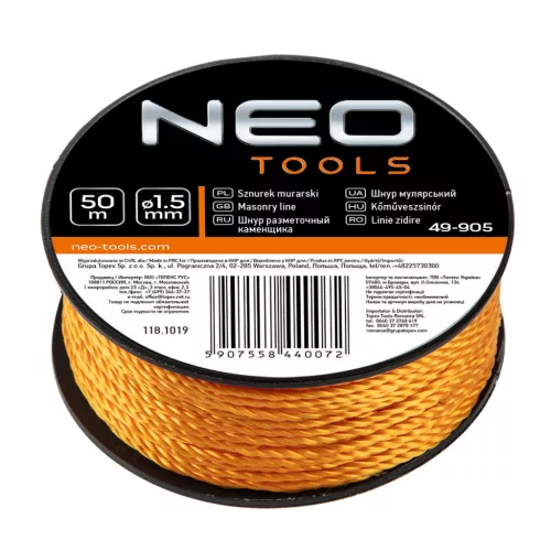 NEO TOOLS KŐMŰVESZSINÓR 50M 49-905