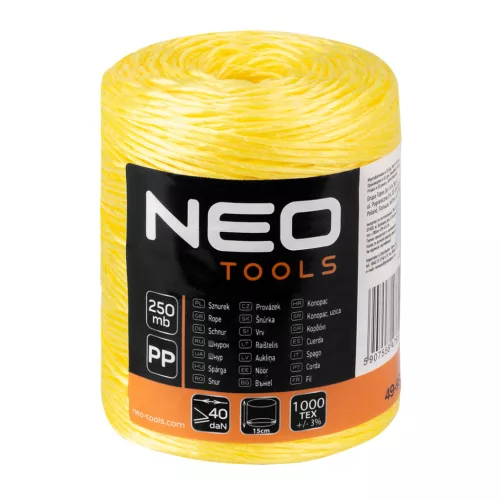 NEO TOOLS Polipropilén, PP, zsinór, 250m 49-932