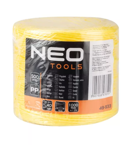 NEO TOOLS Polipropilén, PP, zsinór, 500m 49-933