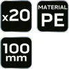 NEO TOOLS Szintezőtalp, aljzatkiegyenlítéshez, öntapadós, műanyag, 100mm, 20db/cs 50-430