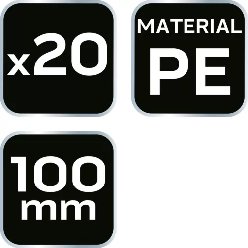 NEO TOOLS Szintezőtalp, aljzatkiegyenlítéshez, öntapadós, műanyag, 100mm, 20db/cs 50-430