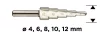 GRAPHITE Lépcsős fúró, HSS, 4-12mm 54T302