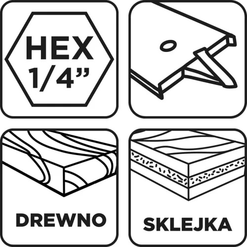 GRAPHITE Lapos marófúró, 1/4" hatszög szár, 14x152mm 54T502