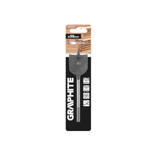 GRAPHITE Lapos marófúró, 1/4" hatszög szár, 38x152mm 54T514