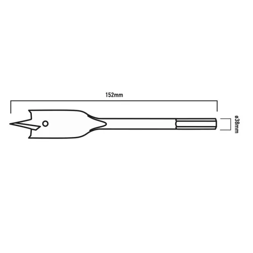 GRAPHITE Lapos marófúró, 1/4" hatszög szár, 38x152mm 54T514