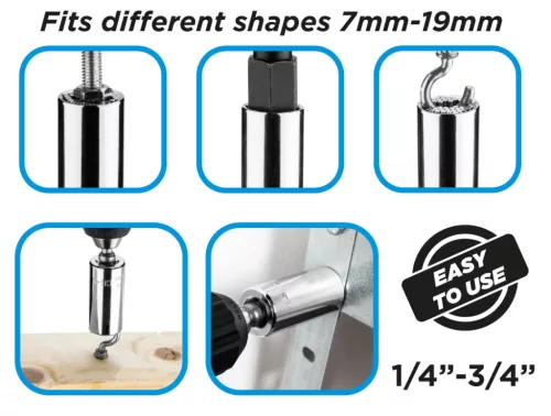 GRAPHITE Univerzális dugókulcs 7-19mm, 1/4" alumínium-3/4" alumínium 55H224