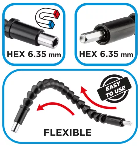GRAPHITE Flexibilis bittartó fúró és csavarozó géphez 290mm 55H227