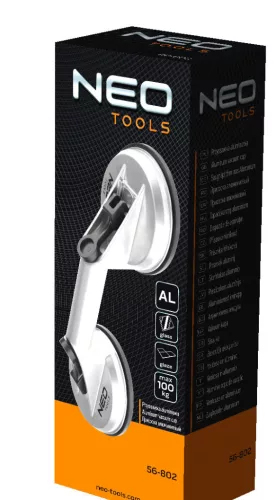 NEO TOOLS Vákumos táblaemelő, üveghez, csempéhez, lakkozott felületekhez, alumínium, kettes, 100kg 56-802