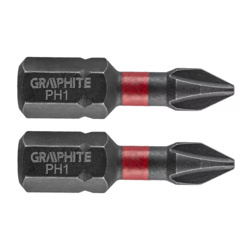 GRAPHITE Torziós ütvecsavarozó bit PH1x25mm, 2db 56H500