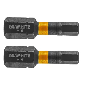   GRAPHITE Torziós ütvecsavarozó bit, hatlapú, 4x25mm, 2db 56H507