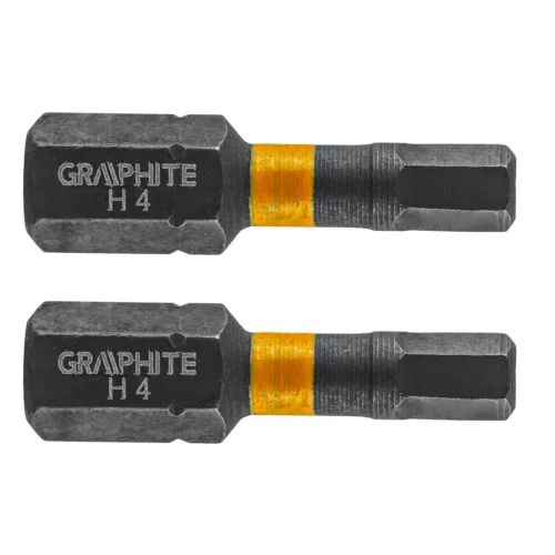 GRAPHITE Torziós ütvecsavarozó bit, hatlapú, 4x25mm, 2db 56H507