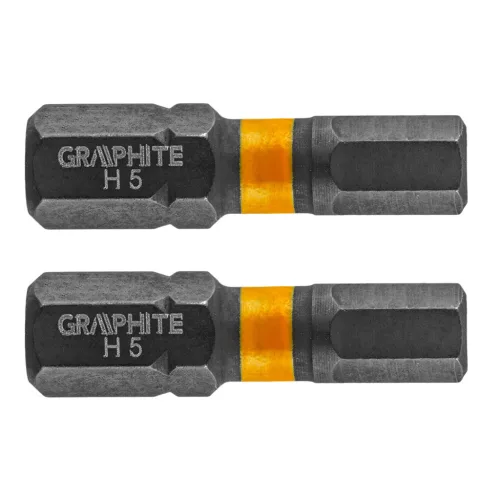 GRAPHITE Torziós ütvecsavarozó bit, hatlapú, 5x25mm, 2db 56H508