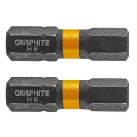   GRAPHITE Torziós ütvecsavarozó bit, hatlapú, 6x25mm, 2db 56H509