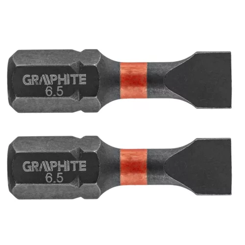 GRAPHITE Torziós ütvecsavarozó bit SL6.5x25mm, 2db 56H511
