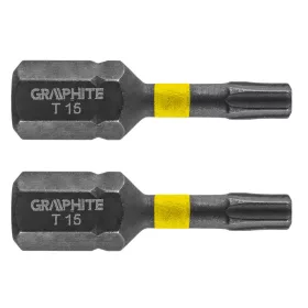 GRAPHITE Torziós ütvecsavarozó bit TX15x25mm, 2db 56H512