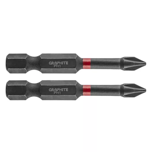 GRAPHITE Torziós ütvecsavarozó bit PH1x50mm, 2db 56H518