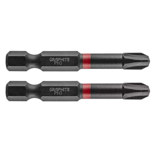GRAPHITE Torziós ütvecsavarozó bit PH3x50mm, 2db 56H520